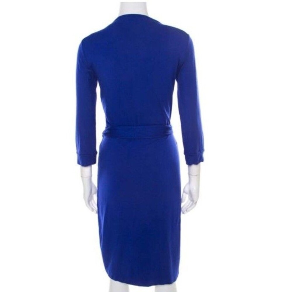 Diane von Furstenberg New Julian Two Mini Cobalt Blue Wrap Dress Size 6 Iconic - Picture 2 of 16